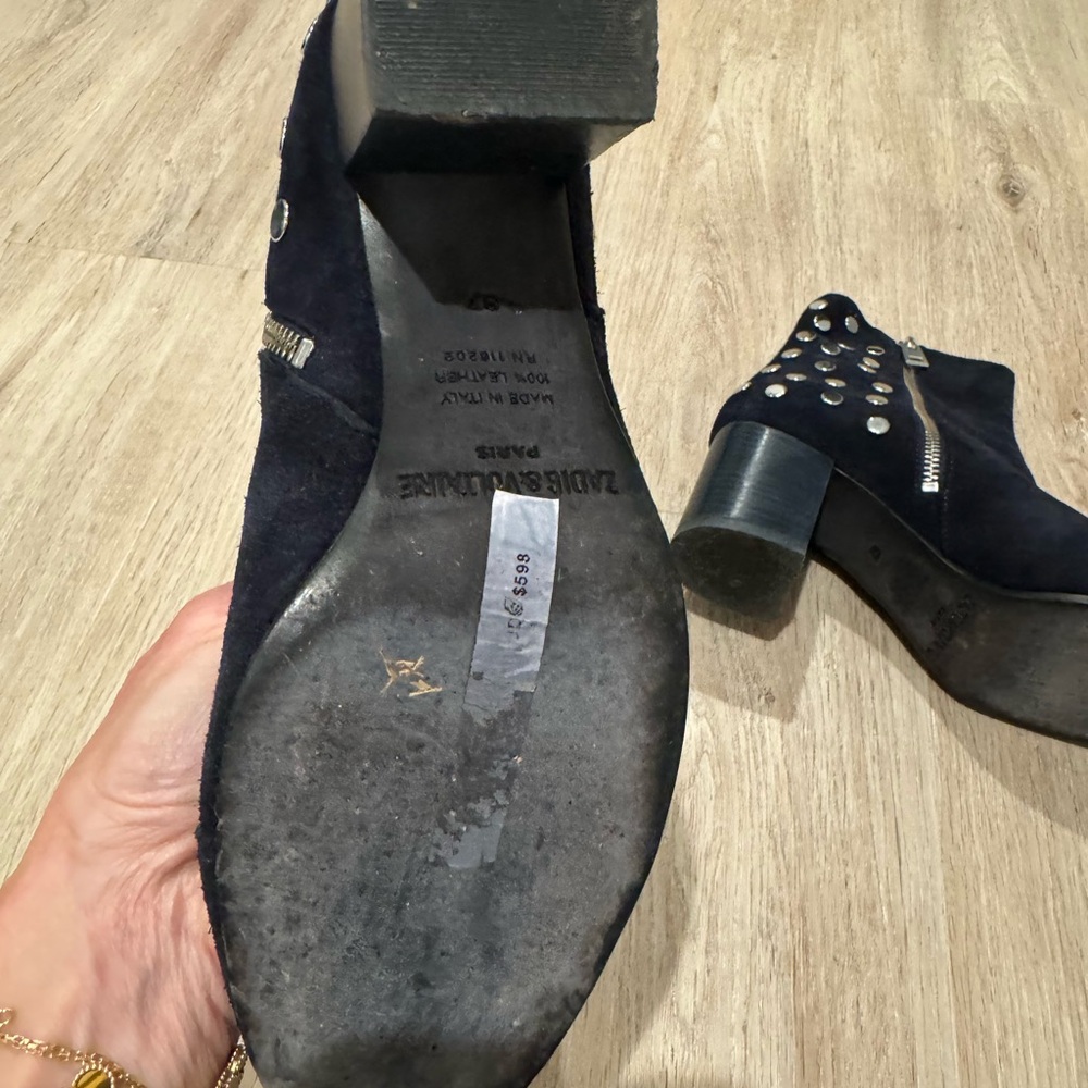 Zadig & Voltaire Navy Suede Booties - Picture 5 of 8